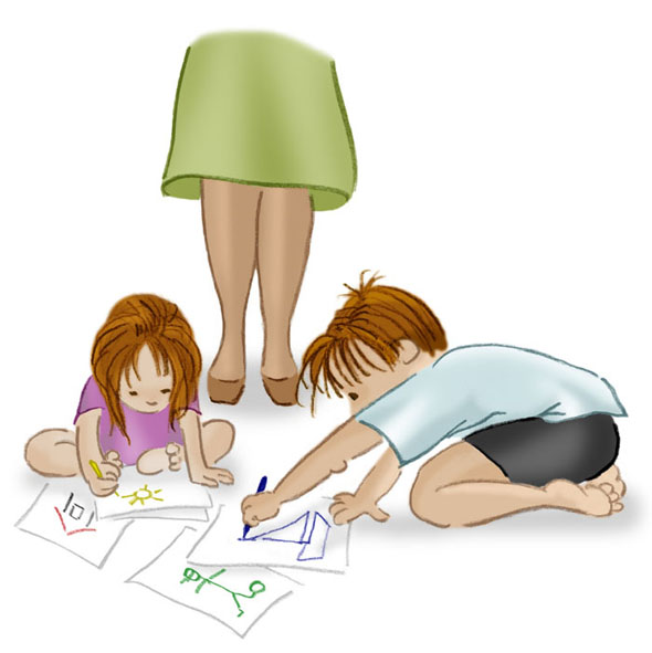 F1 João e Alice desenhando